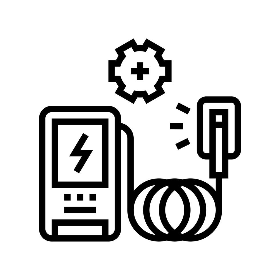 ev charger installation line icon vector illustration