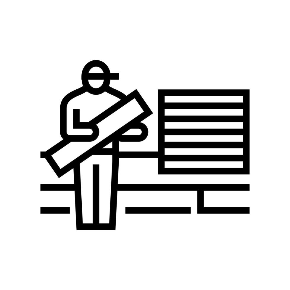 flooring services line icon vector illustration