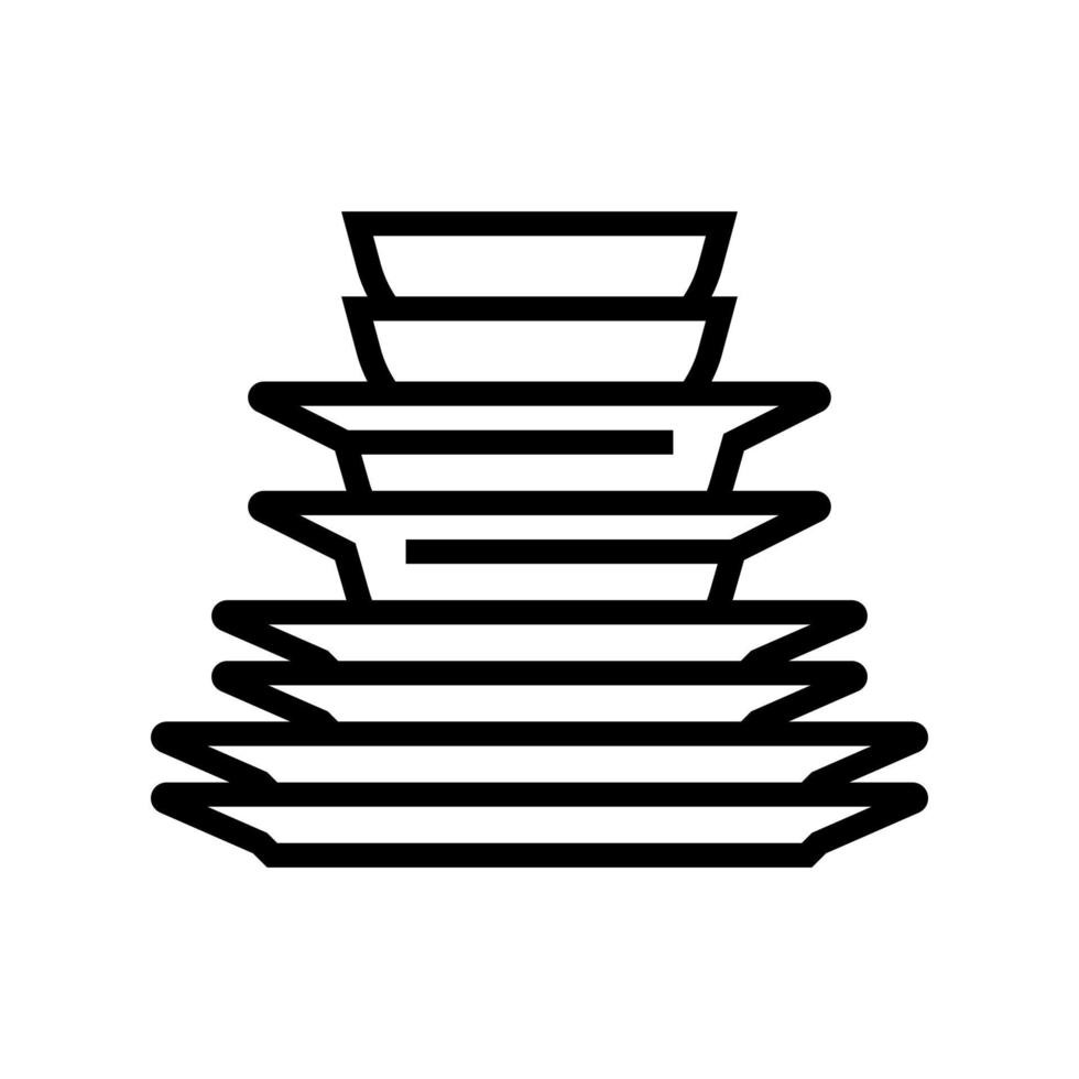 dinnerware plates line icon vector illustration