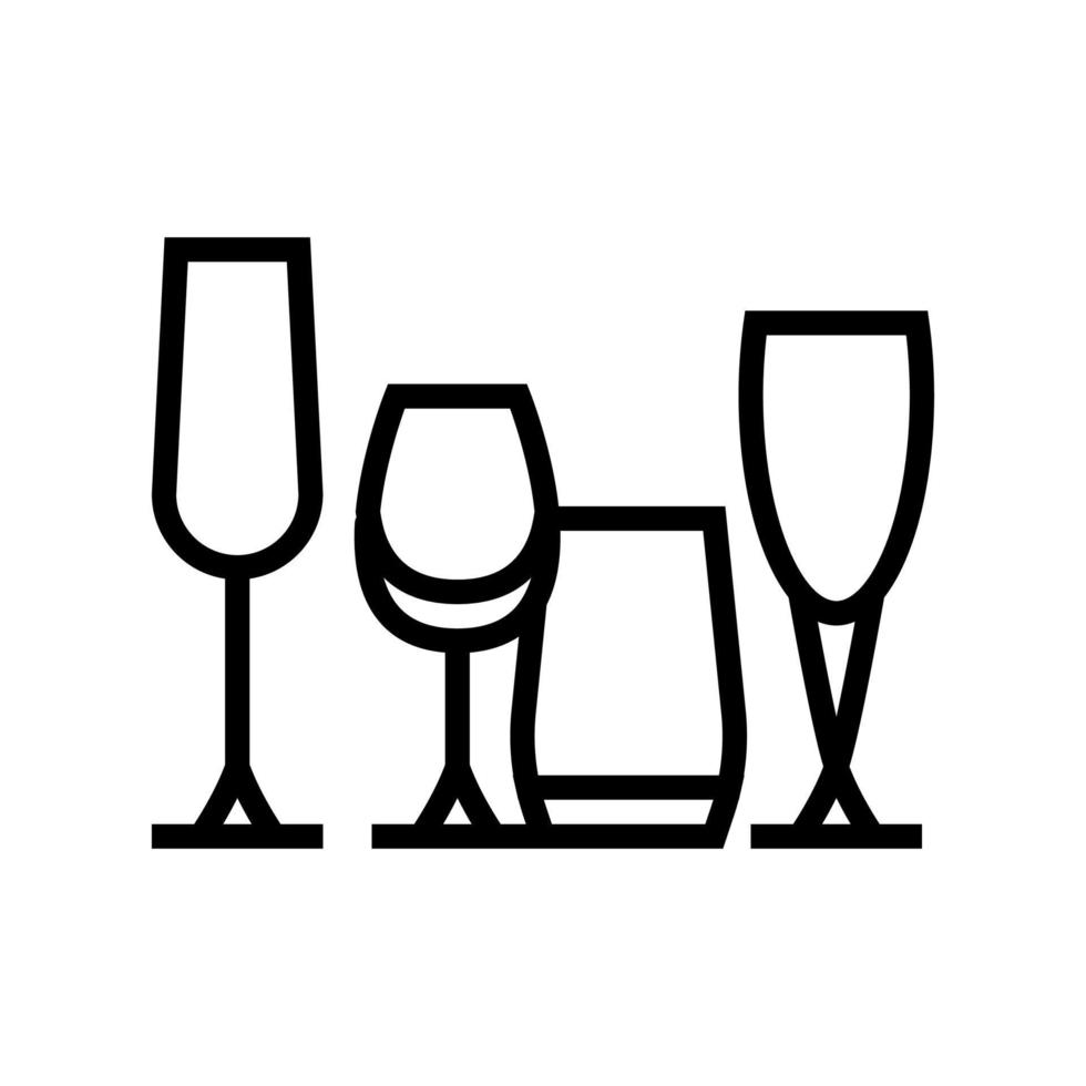 drinkware set line icon vector illustration