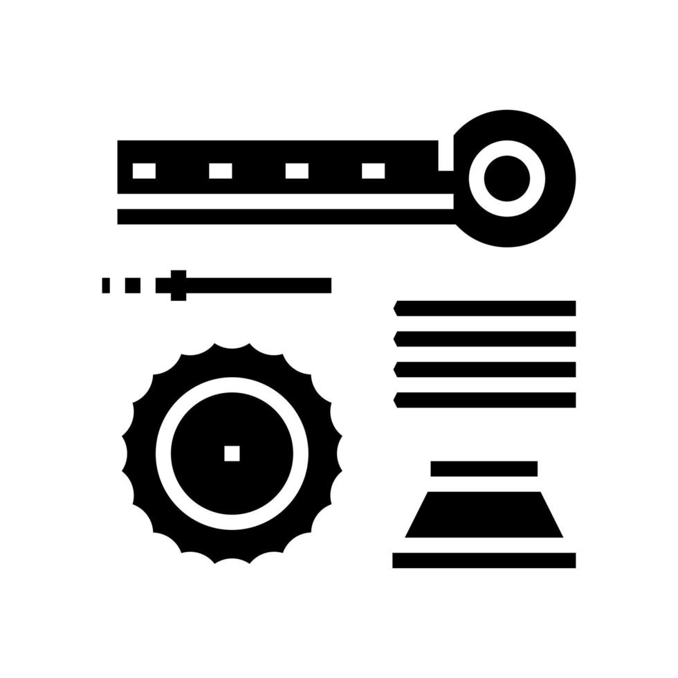 materials handling and crusher spare parts glyph icon vector illustration