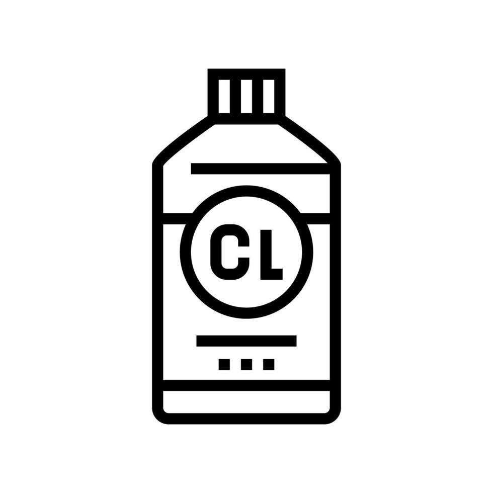 ilustración de vector de icono de línea de líquido químico blanqueador