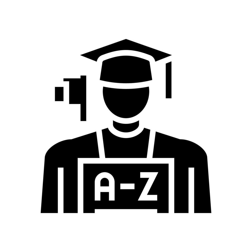 student english glyph icon vector illustration