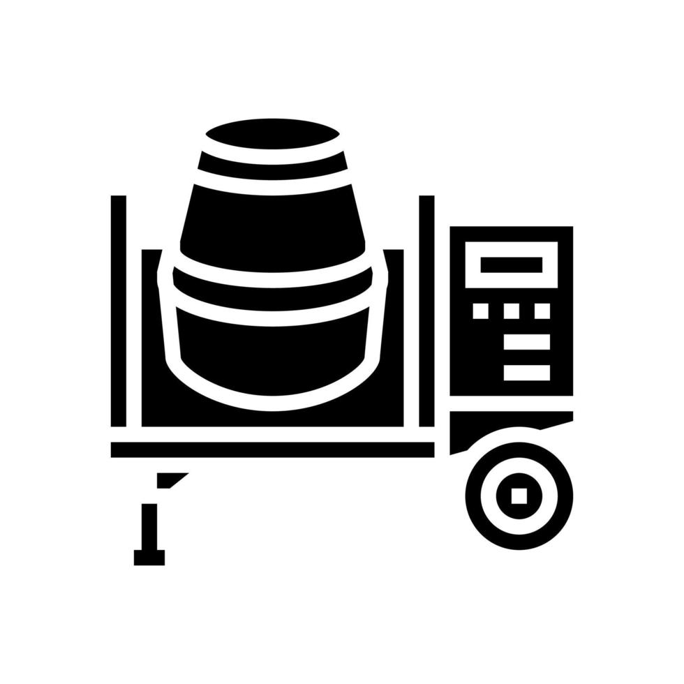 concrete mixer equipment glyph icon vector illustration