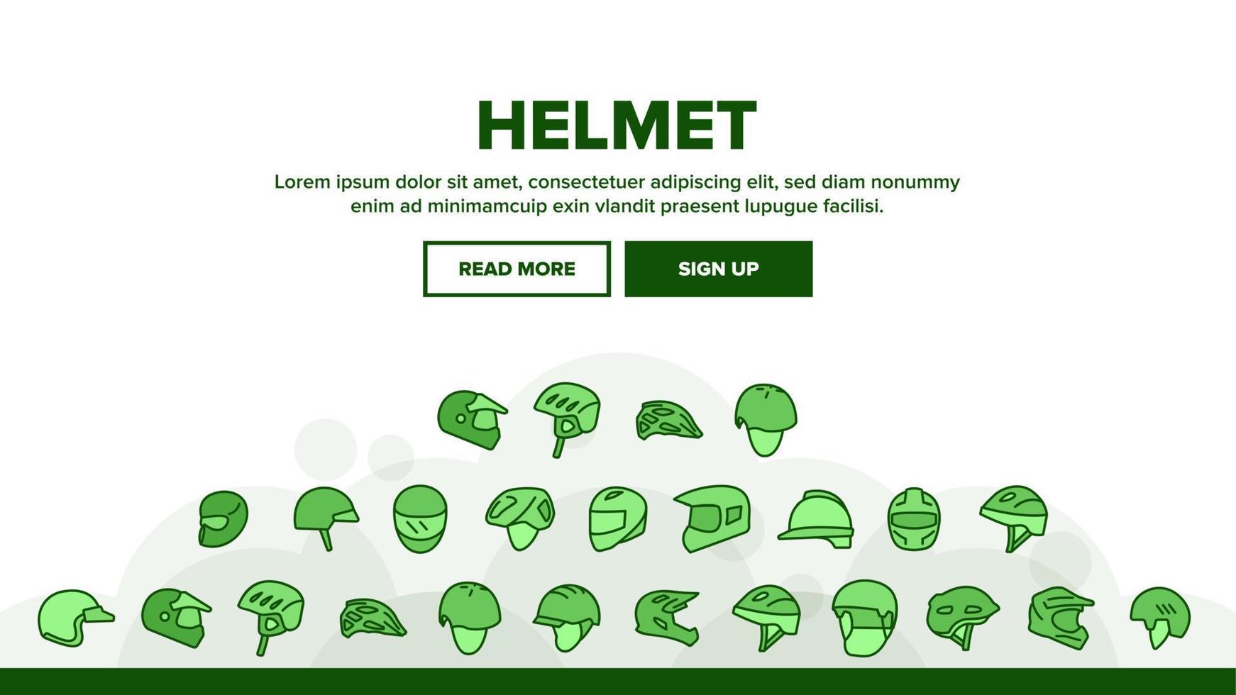 Helmet Rider Accessory Landing Header Vector