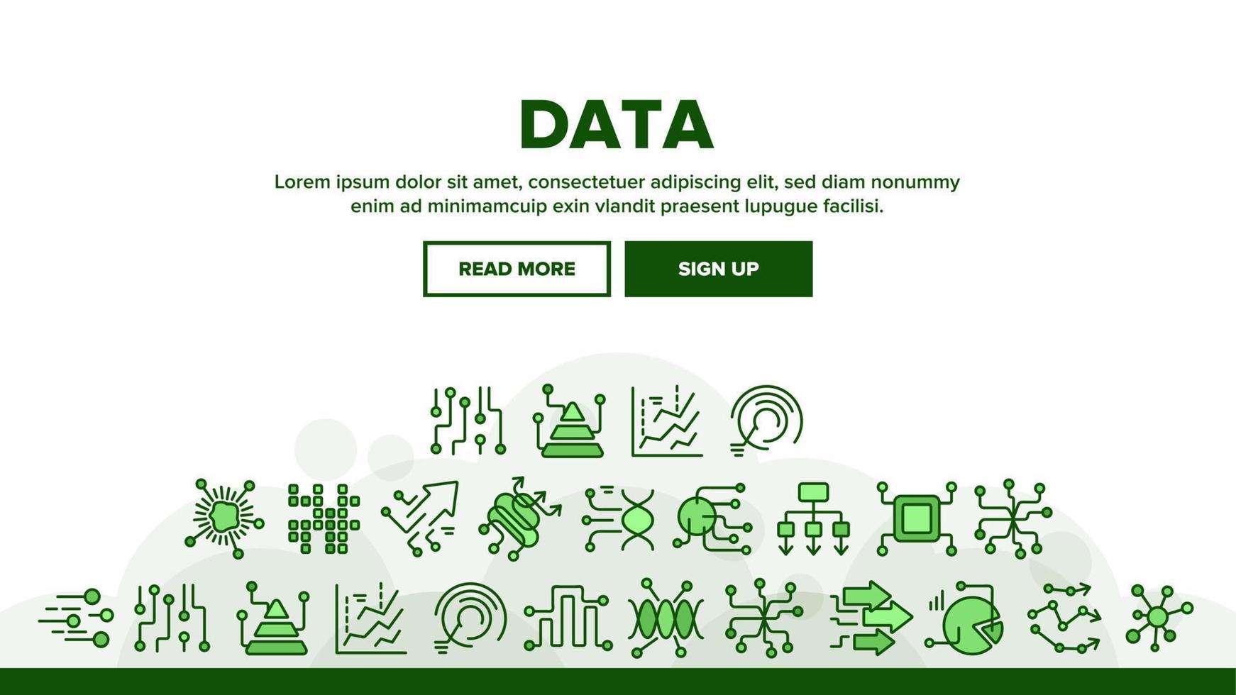 vector de encabezado de aterrizaje analítico de análisis de datos