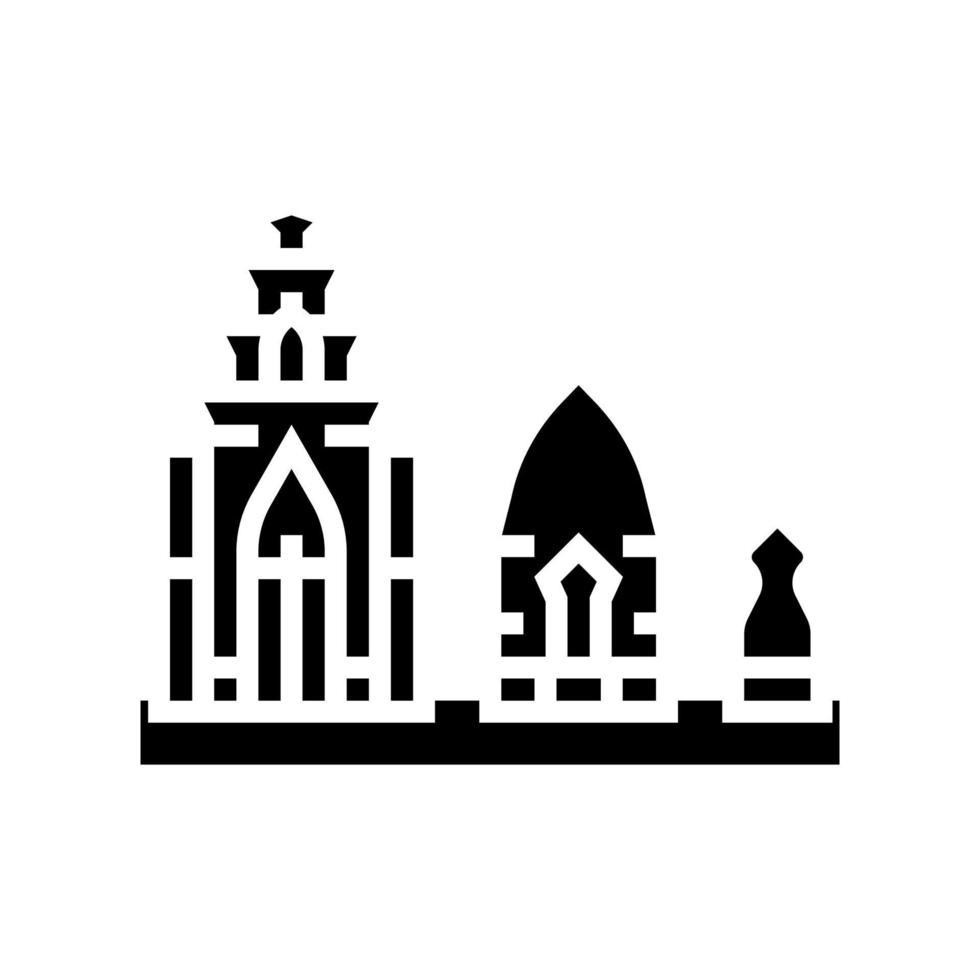 towers po nagar glyph icon vector illustration