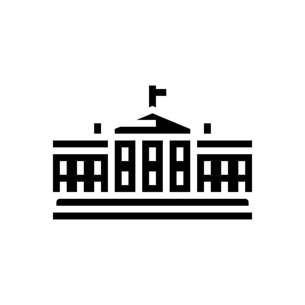 white house glyph icon vector illustration