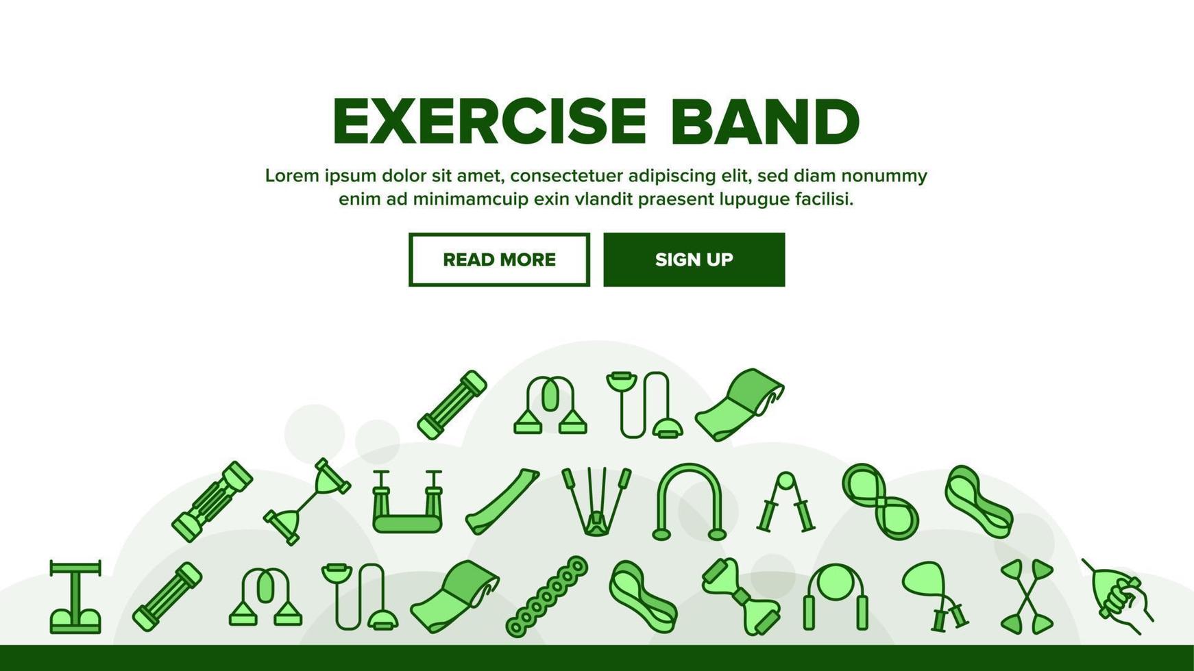 Exercise Band Tools Landing Header Vector