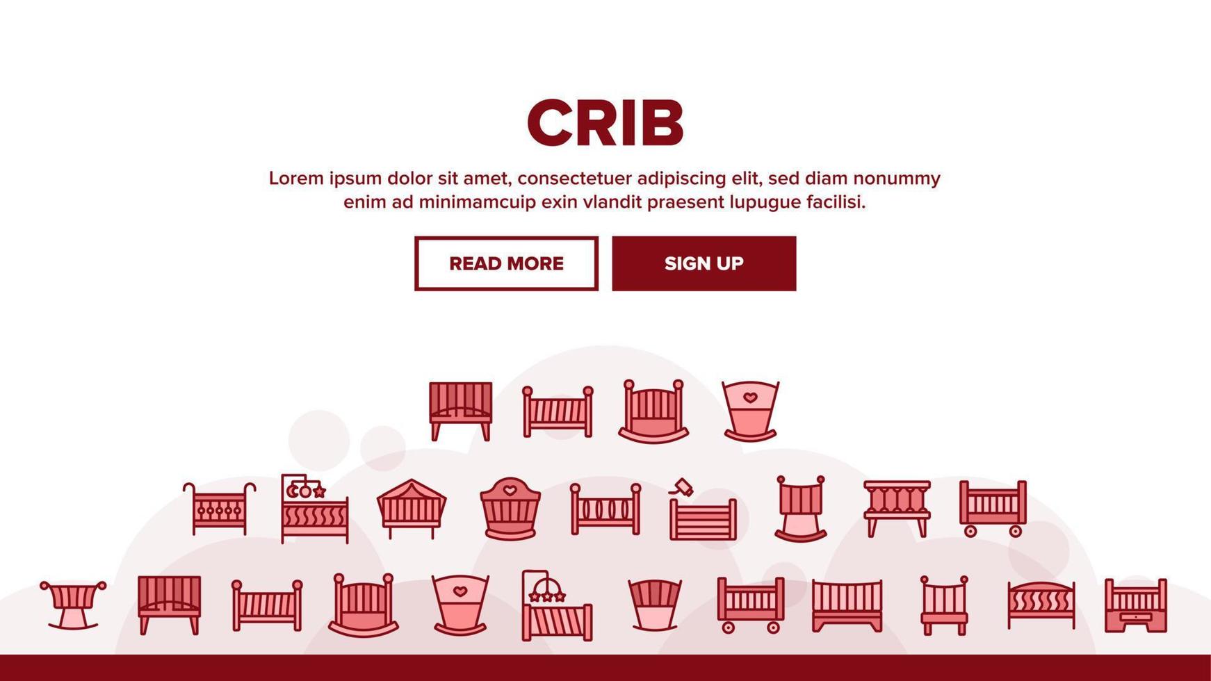Crib Baby Infant Bed Landing Header Vector