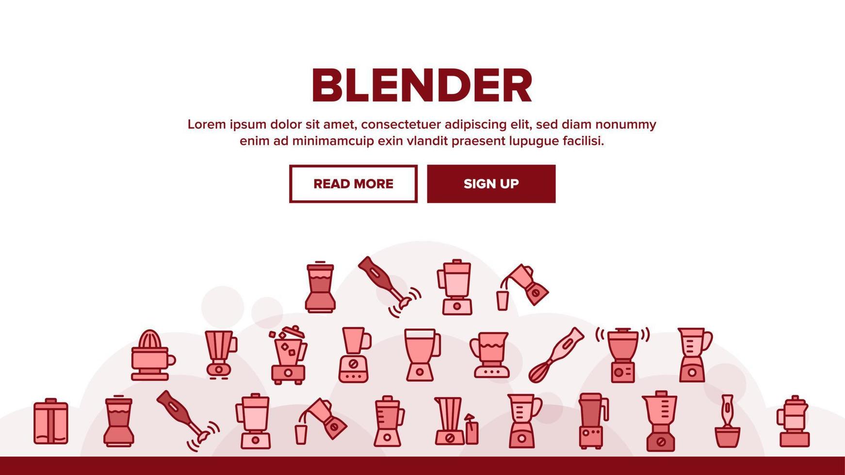 Blender Kitchen Tool Landing Header Vector