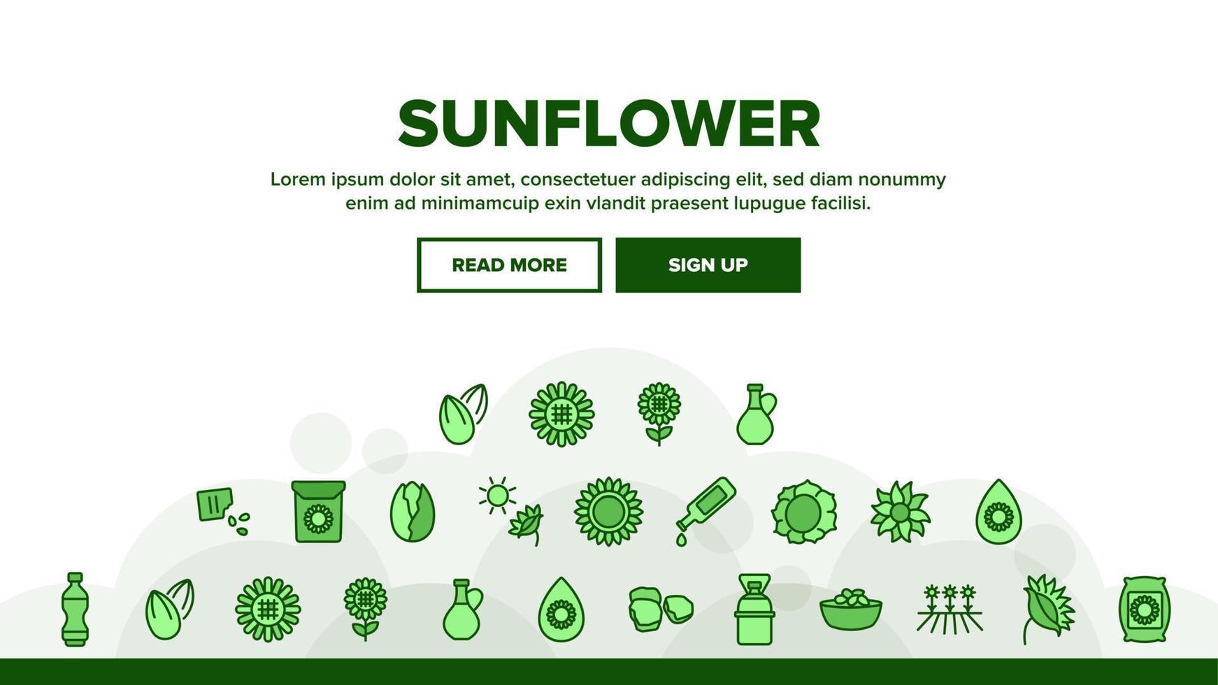 Sunflower Products Landing Header Vector