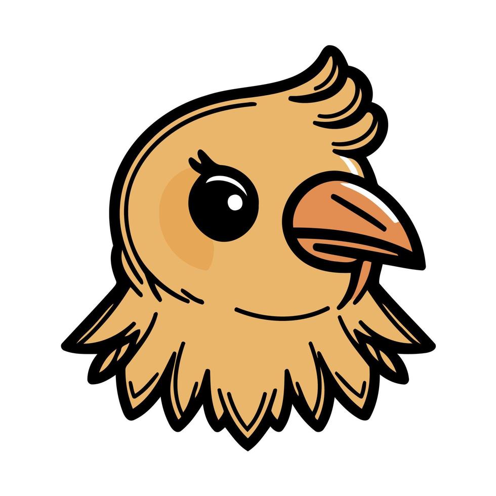 cute chicken bird animal head hen seen from the side vector