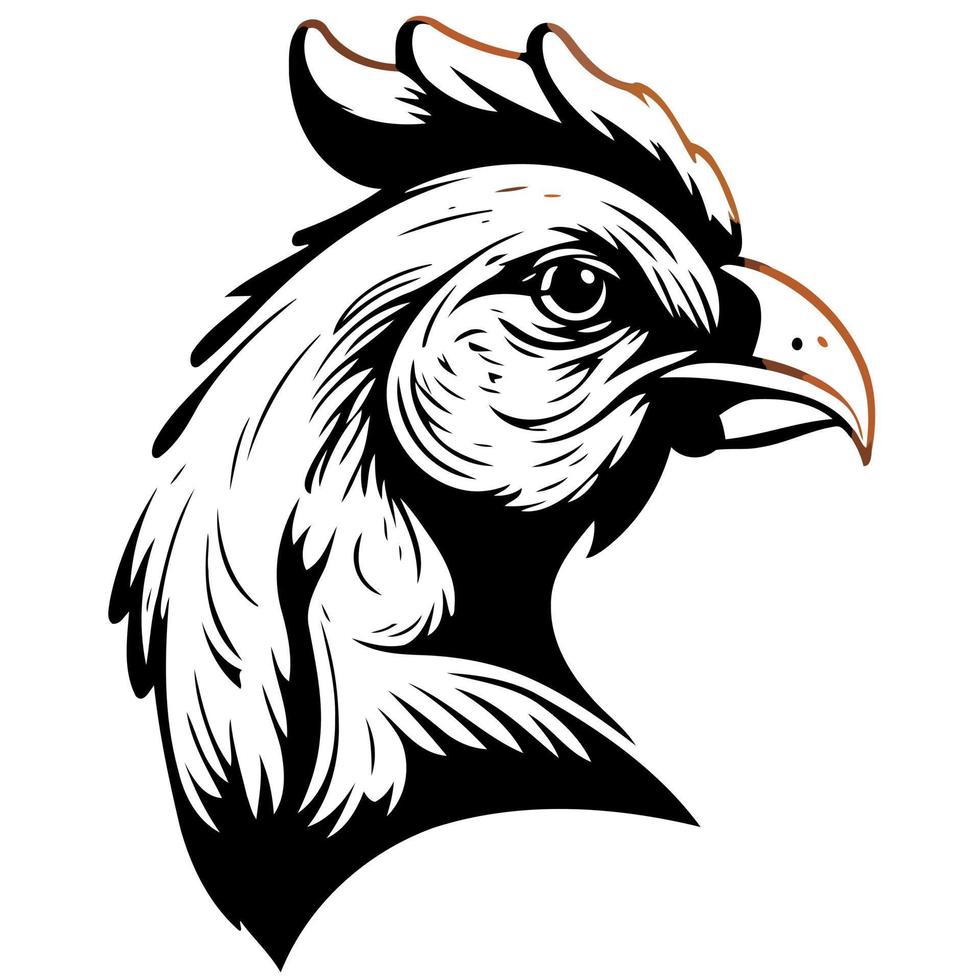 chicken bird animal head hen seen from the side vector