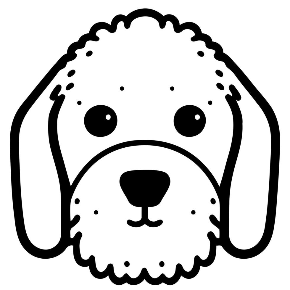 Cute dog domestic animal head vector