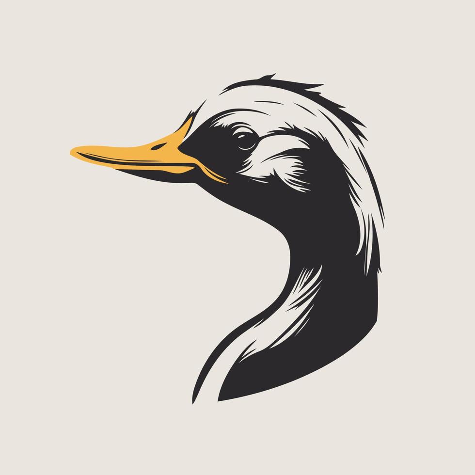 Waterfowl duck animal head vector