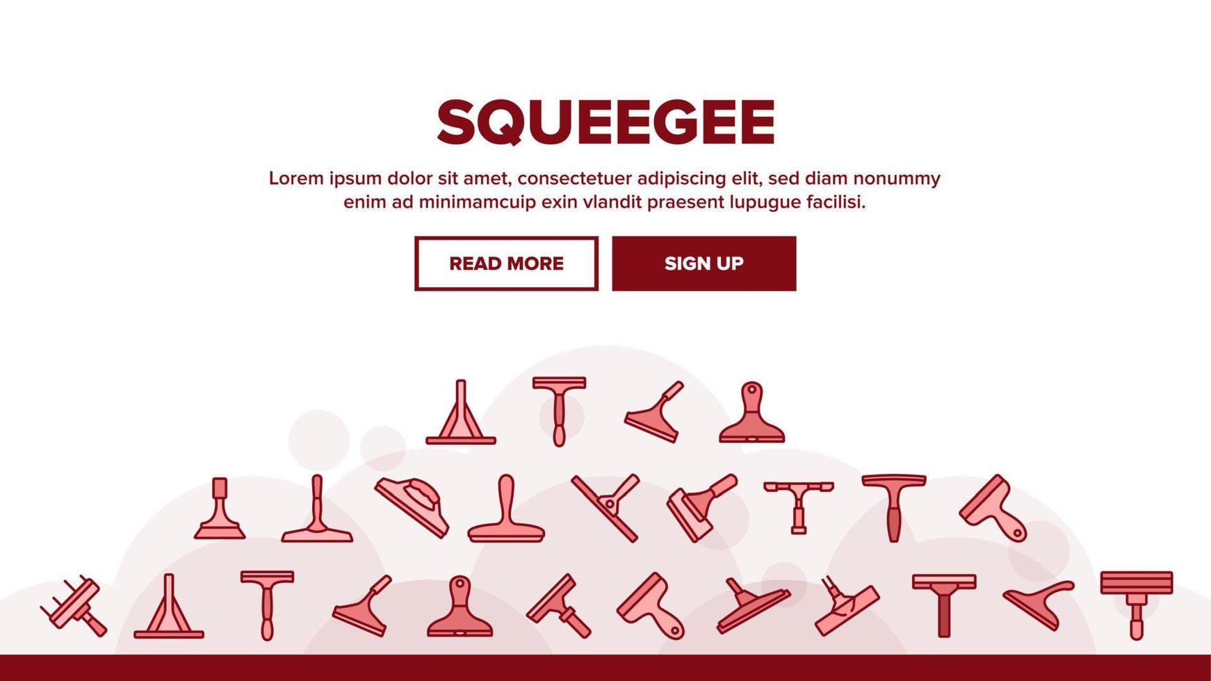 Squeegee For Cleaning Window Landing Header Vector