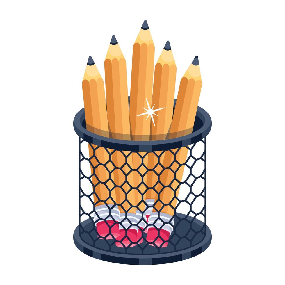 Trendy Pencil Pot vector