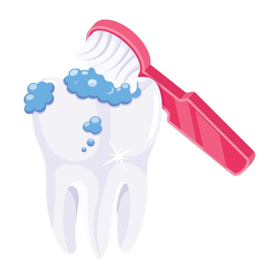 Trendy Cleaning Tooth vector