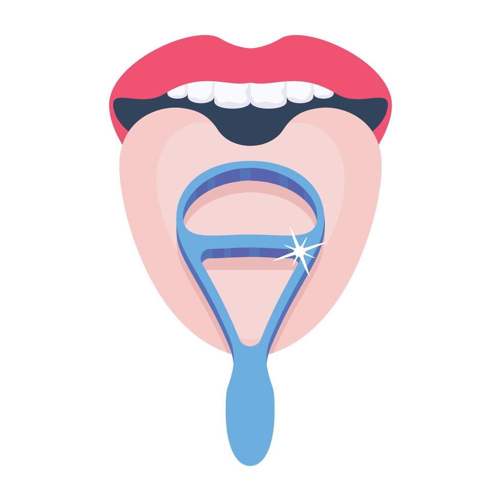 Trendy Tongue Cleaner vector