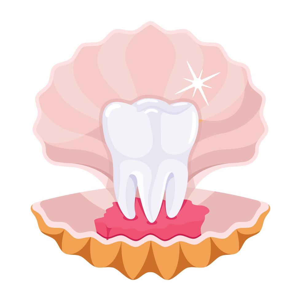 Trendy Tooth Shell vector