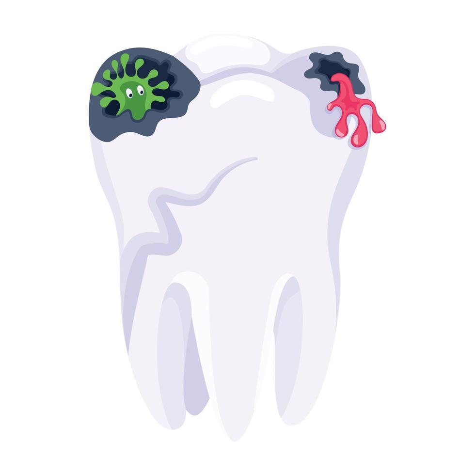 Trendy Tooth Infection vector