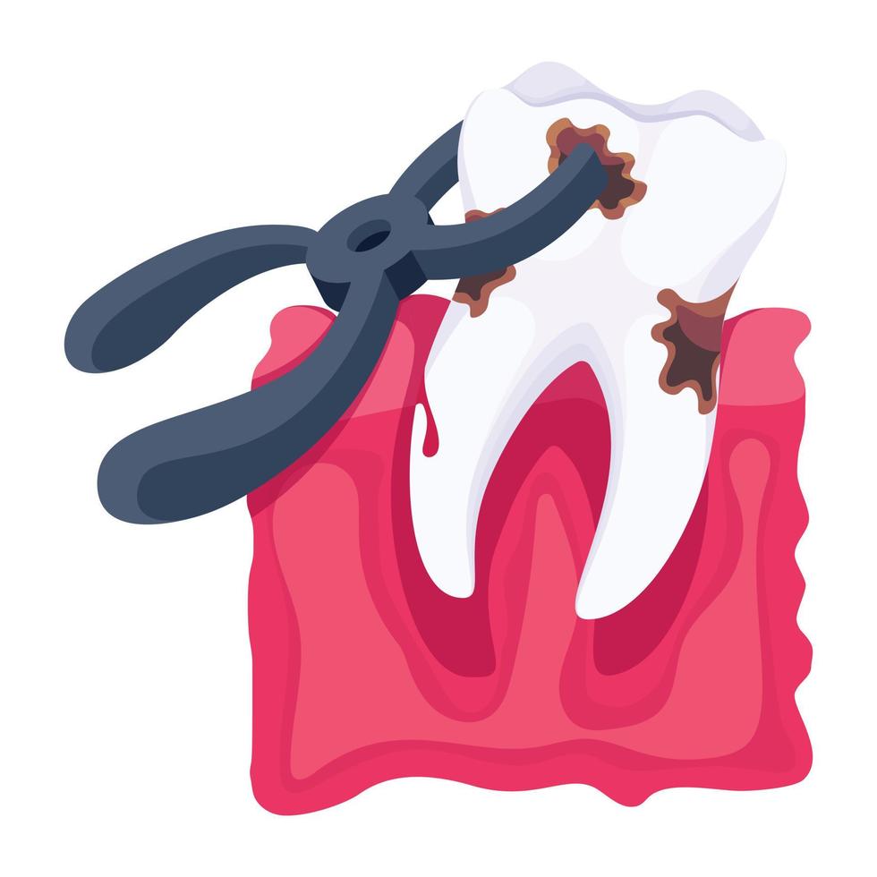 extracción de dientes de moda vector