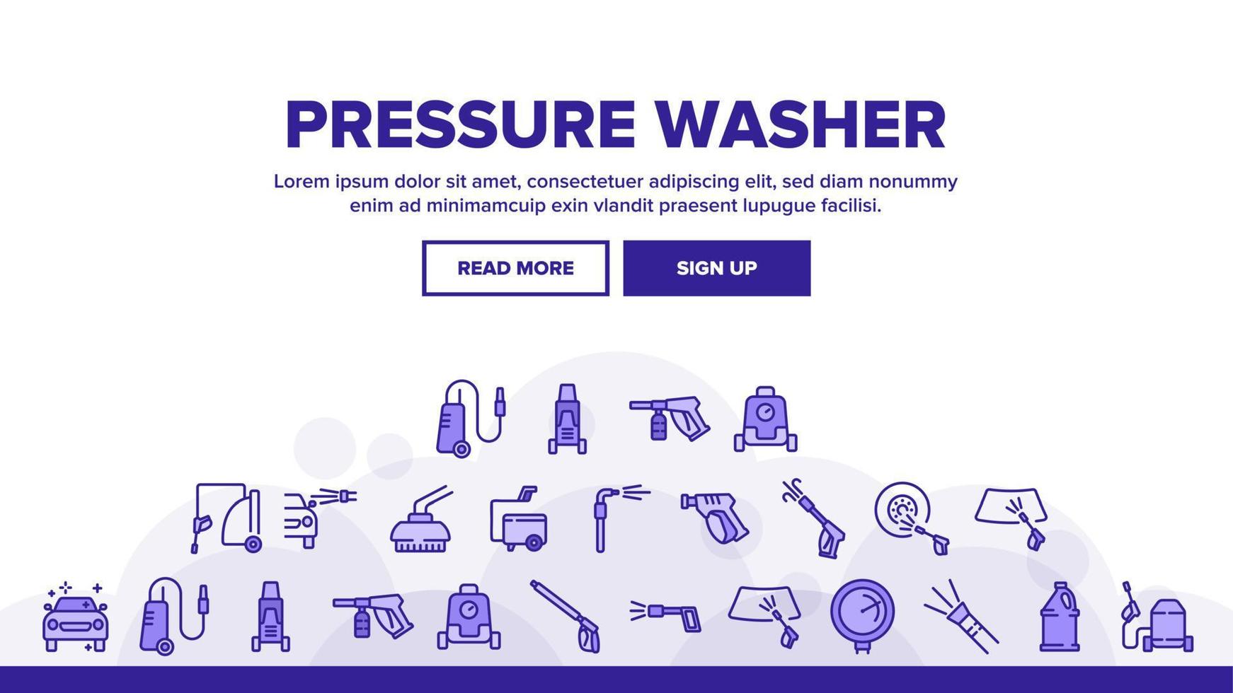 Pressure Washer Tool Landing Header Vector