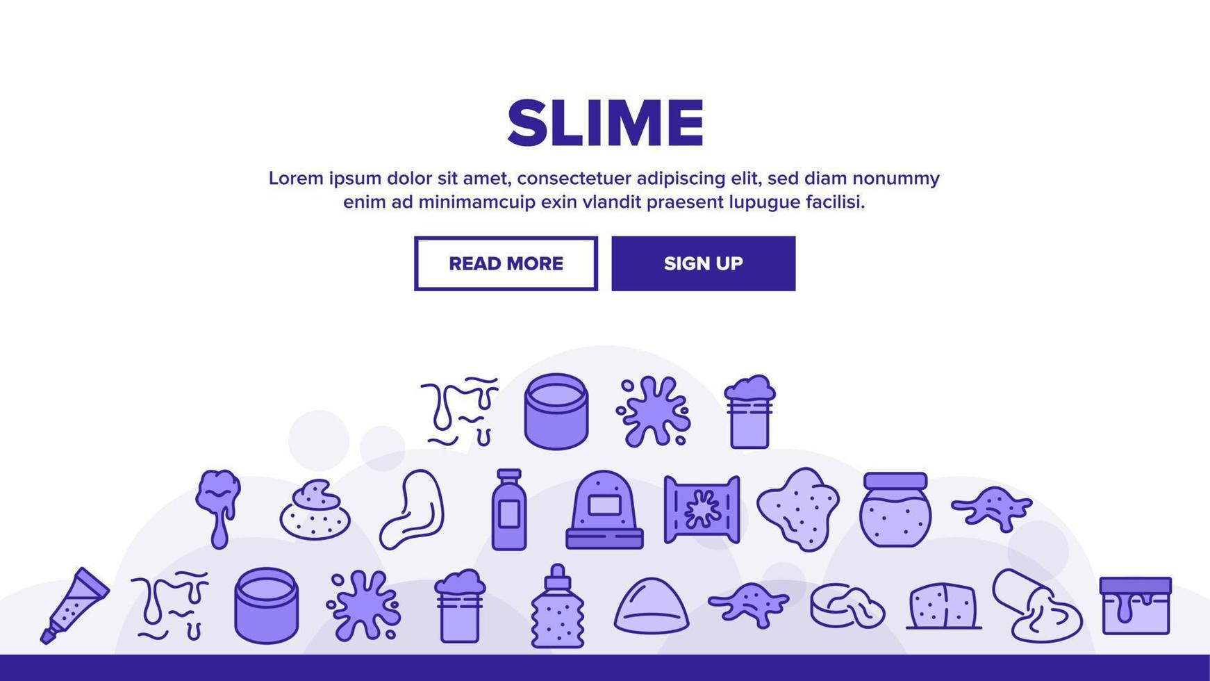 Slime Mucus Liquid Landing Header Vector