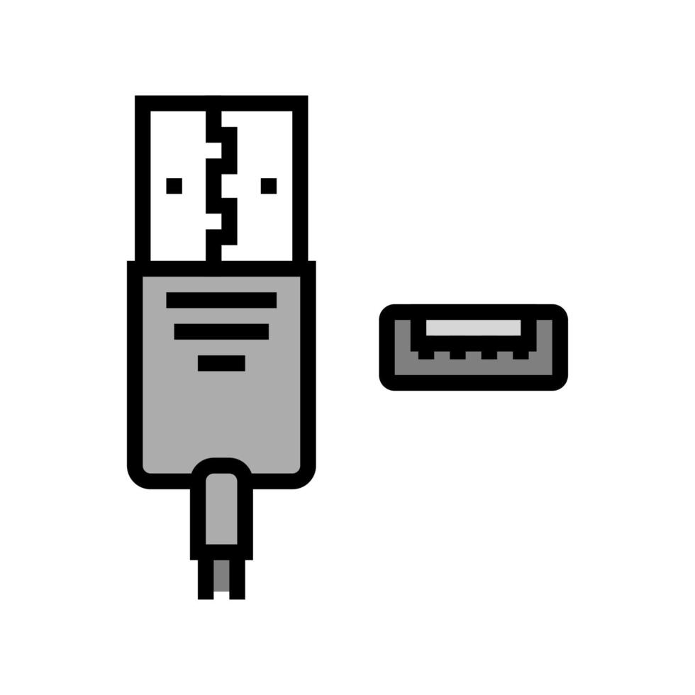 usb escriba una ilustración de vector de icono de color