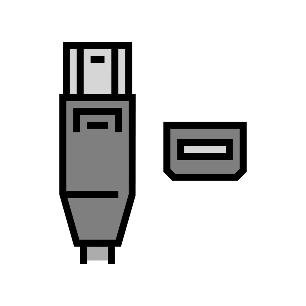 Ilustración de vector de icono de color de puerto de rayo