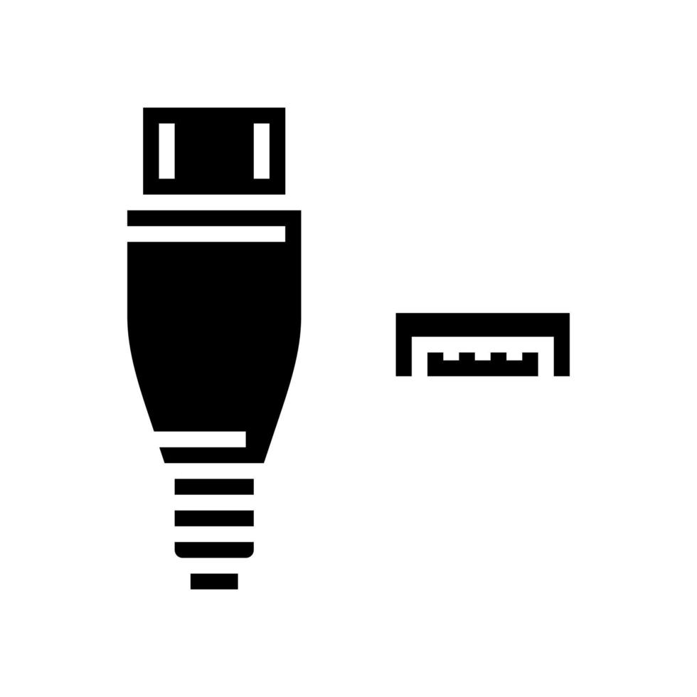 usb micro a glyph icon vector illustration