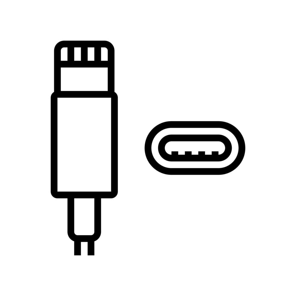 Ilustración de vector de icono de línea de cable de relámpago