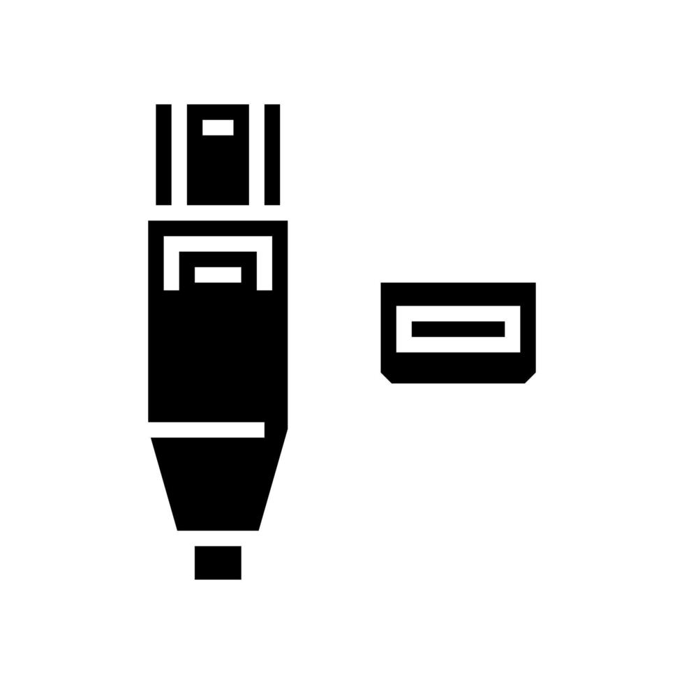 rayo puerto glifo icono vector ilustración