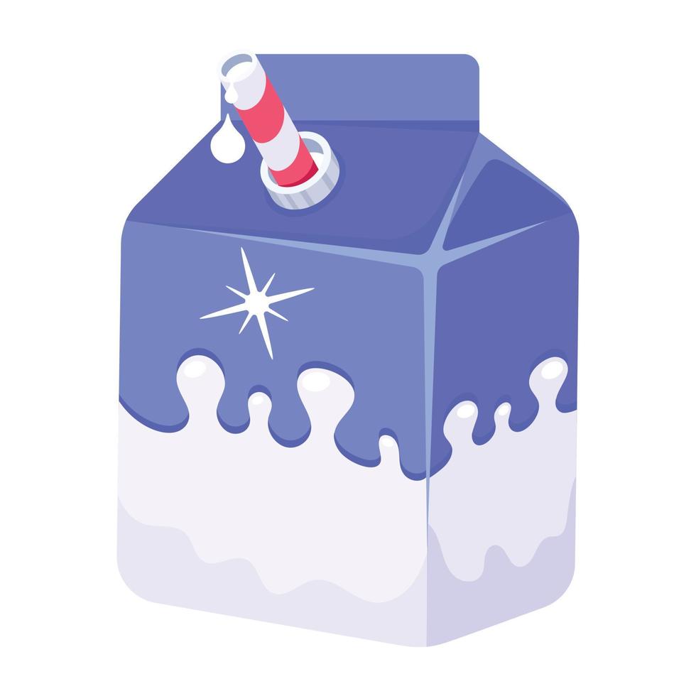 Trendy Milk Box vector