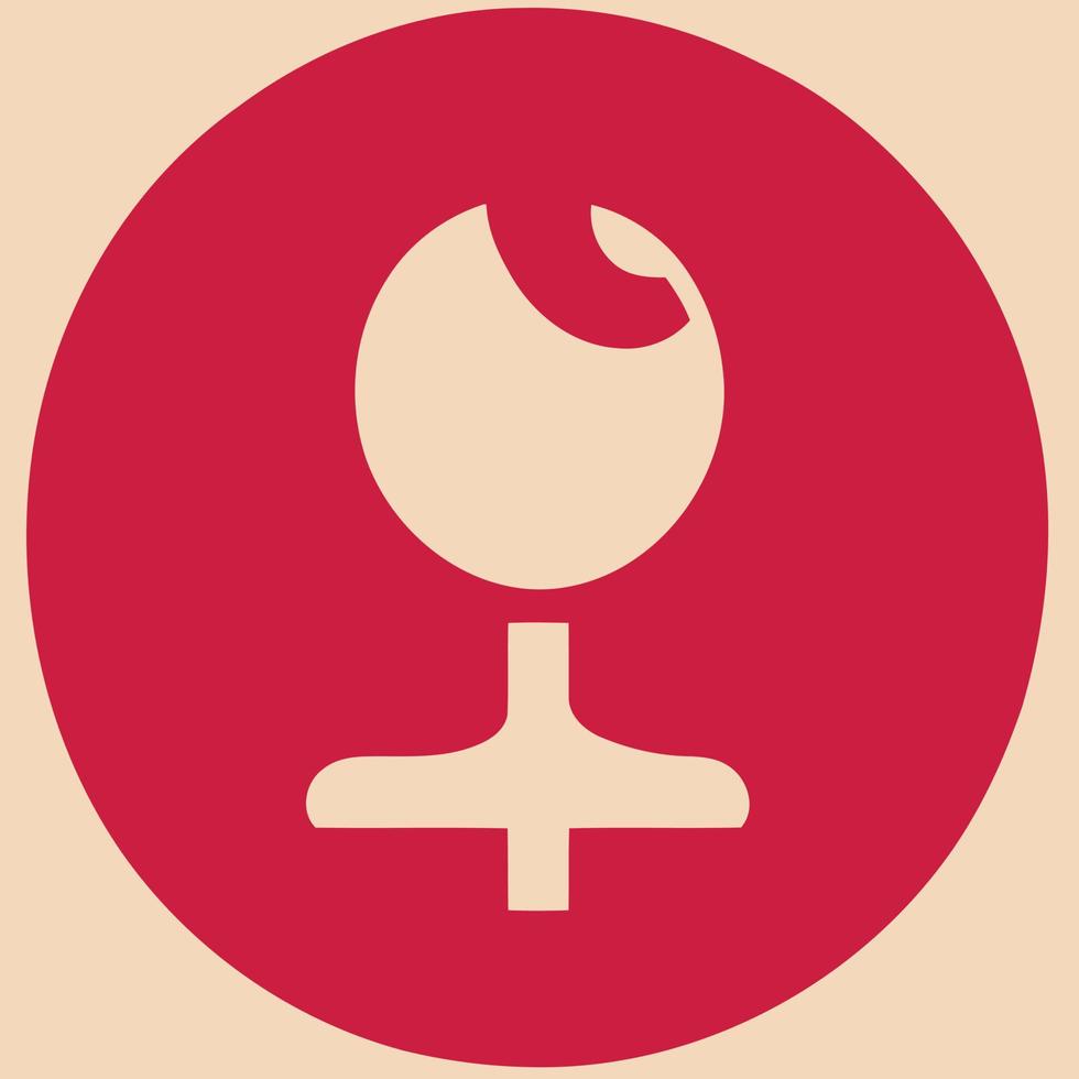 Female gender symbol merged with female face vector