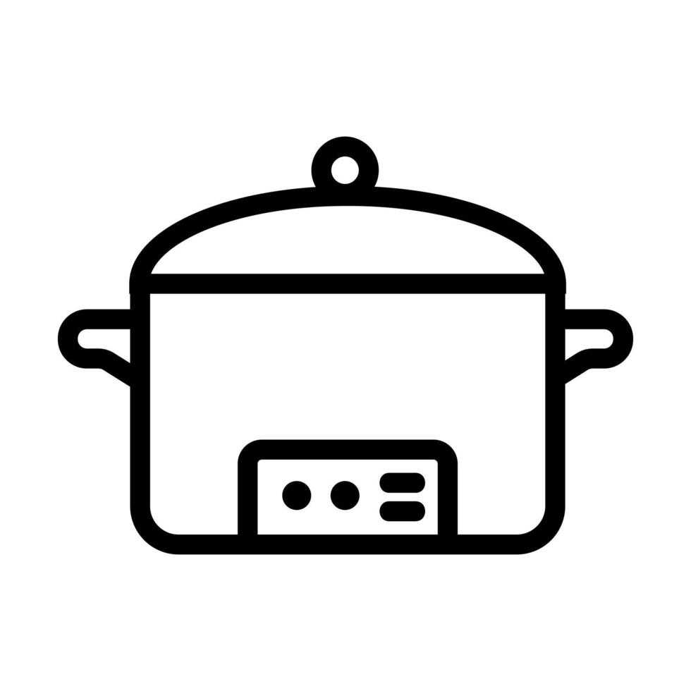 vector de icono de olla de cocción lenta. ilustración de símbolo de contorno aislado