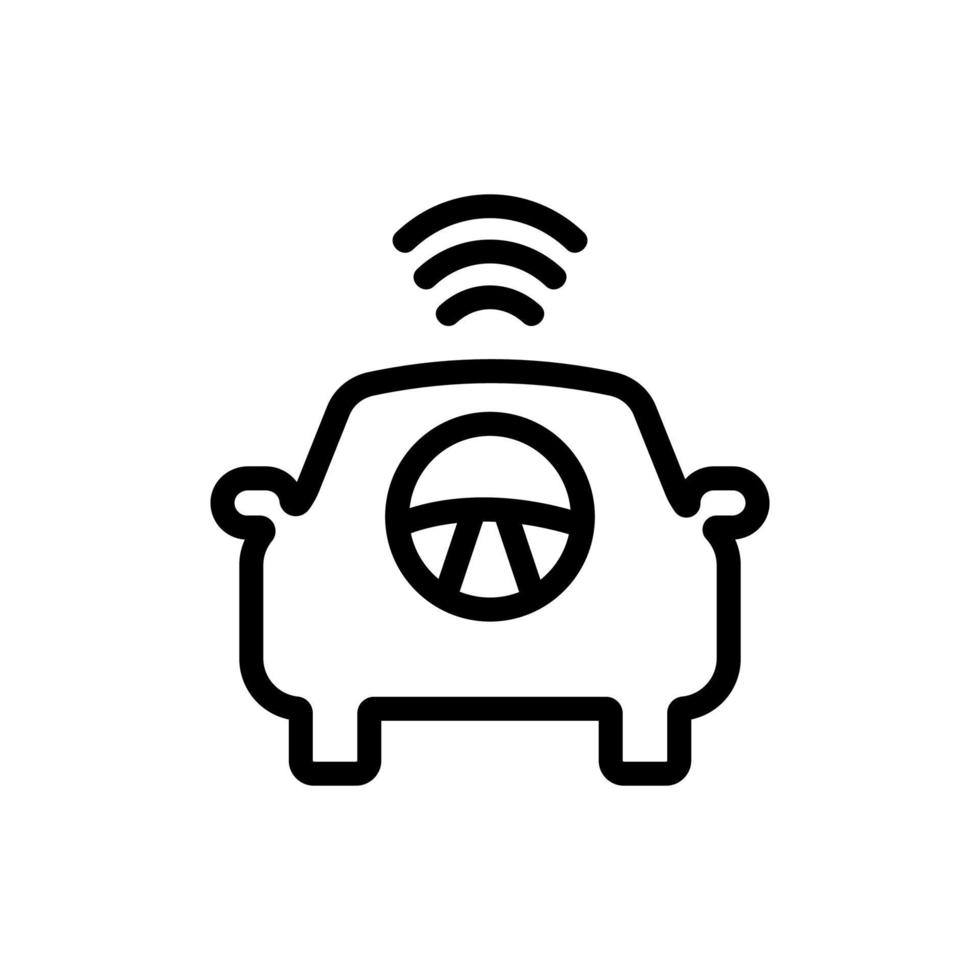 Smart car icon vector. Isolated contour symbol illustration vector