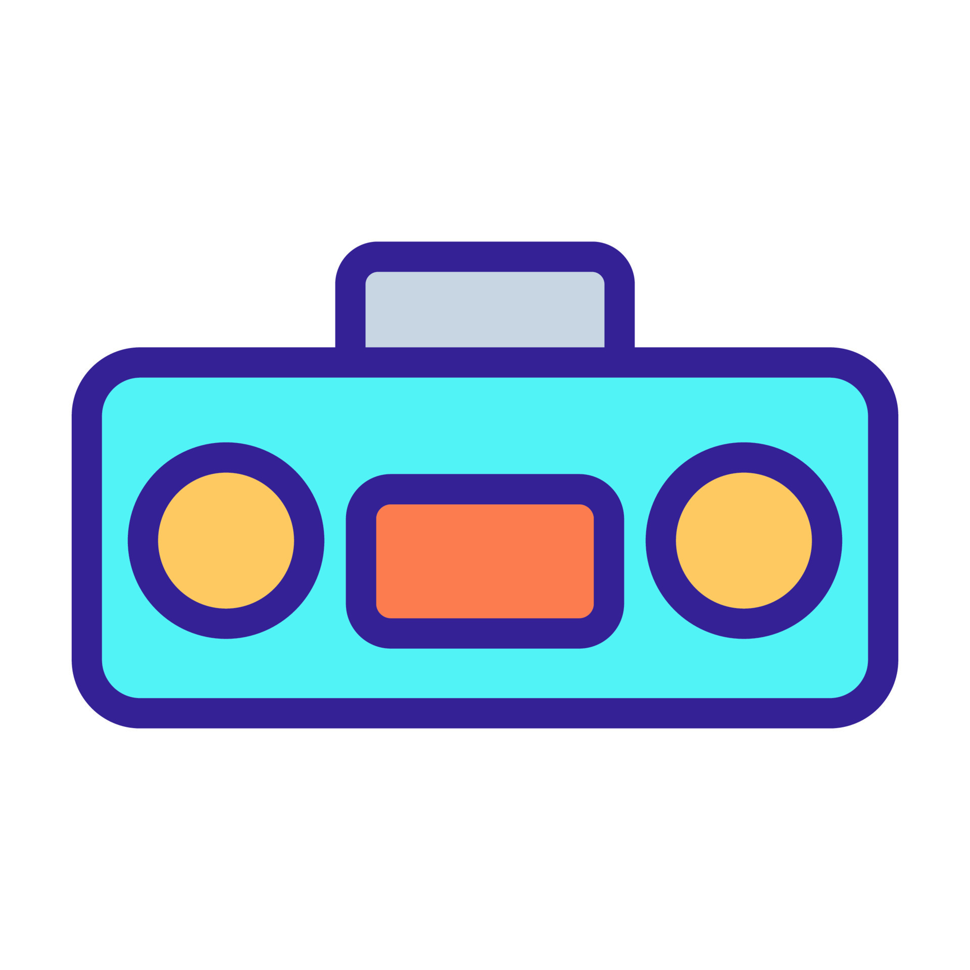 Tape recorder icon vector. Isolated contour symbol illustration