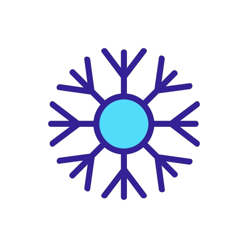 Snowflake icon vector. Isolated contour symbol illustration vector