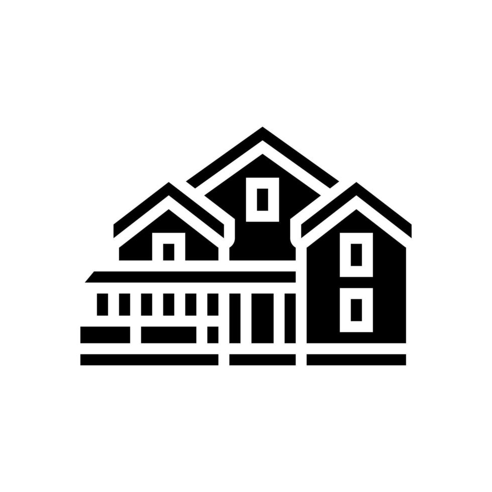 casa de campo casa glifo icono vector ilustración
