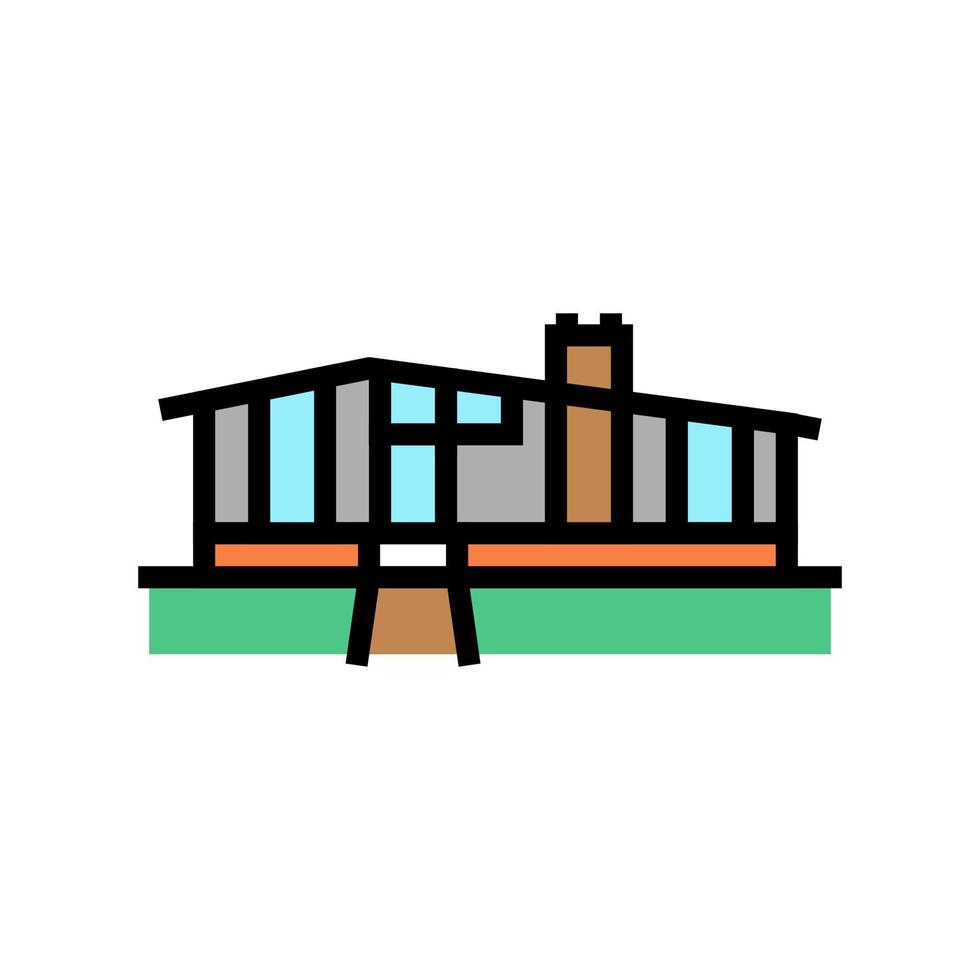 midcentury modern house color icon vector illustration