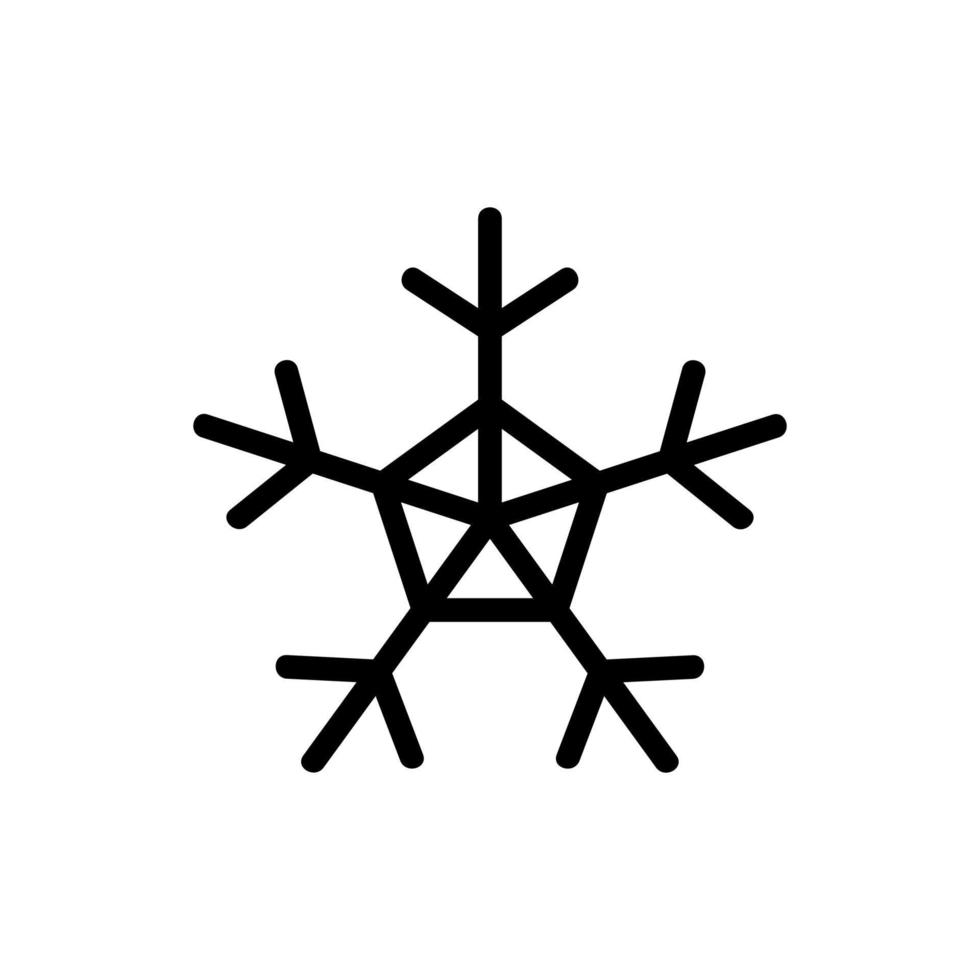 Snowflake icon vector. Isolated contour symbol illustration vector