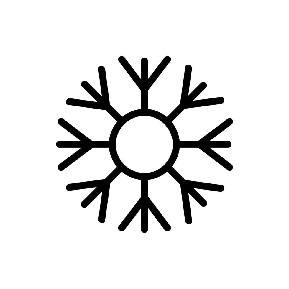 Snowflake icon vector. Isolated contour symbol illustration vector