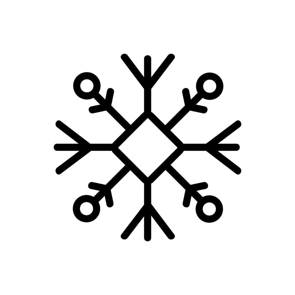 vector de icono de copo de nieve. ilustración de símbolo de contorno aislado