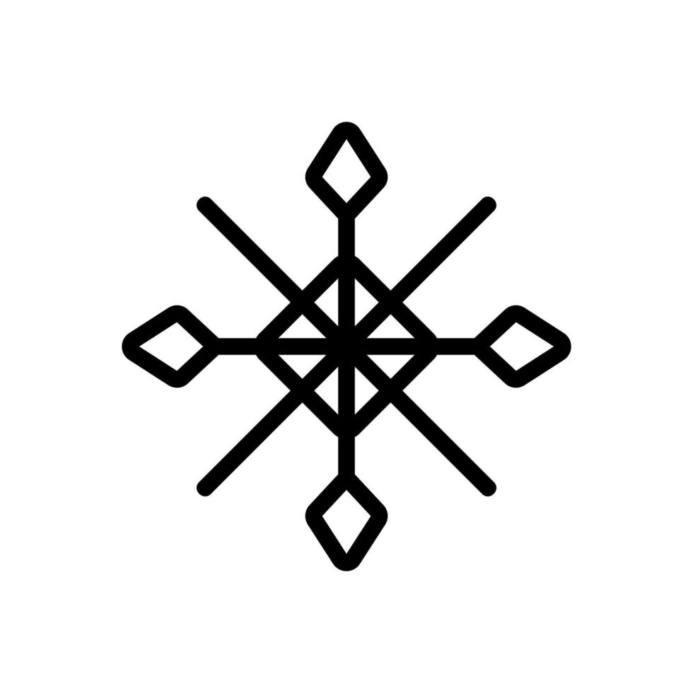 Snowflake icon vector. Isolated contour symbol illustration vector