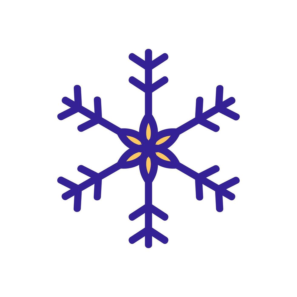 Snowflake icon vector. Isolated contour symbol illustration vector