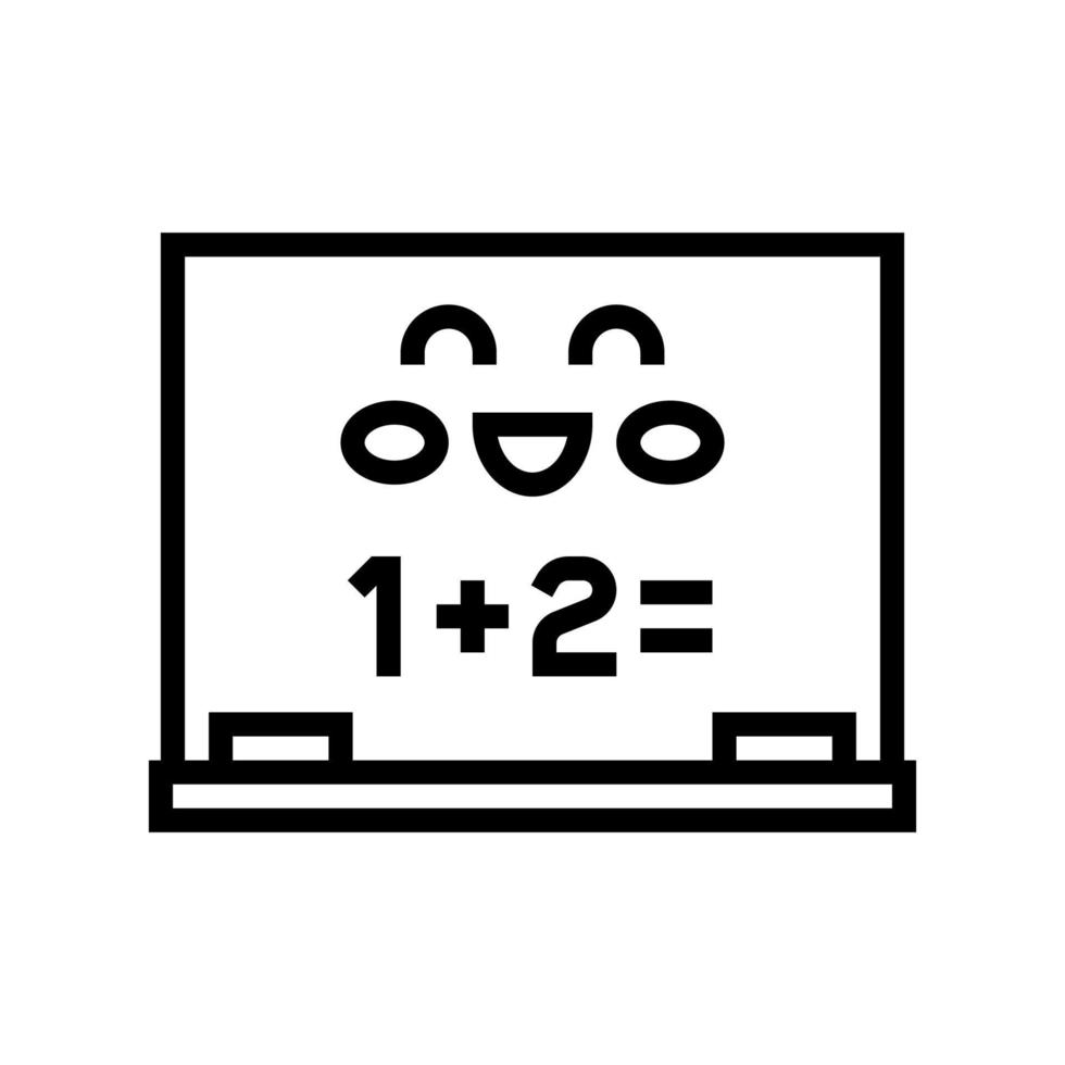 mathematics lesson kindergarten line icon vector illustration