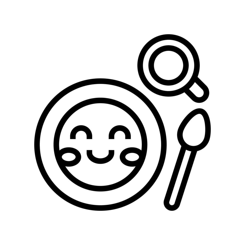 lunch dish kindergarten line icon vector illustration