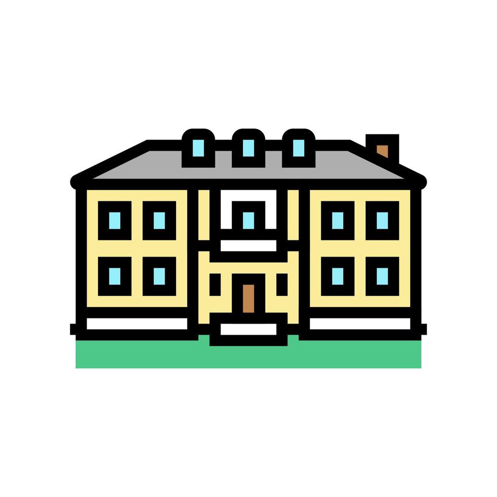 ilustración de vector de icono de color de casa colonial